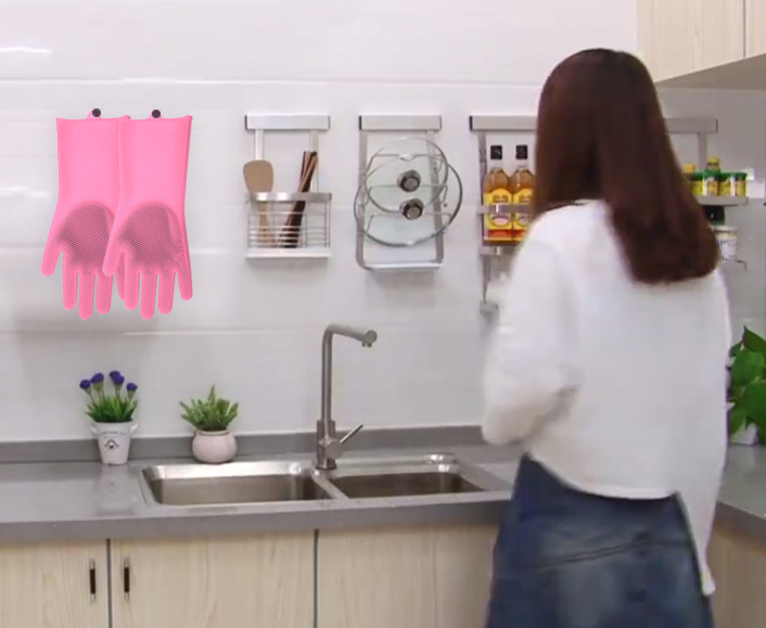 Silicone Dishwashing Gloves, Non-Slip and Heat-Resistant